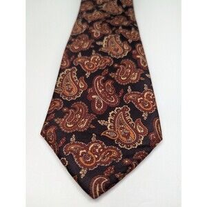Vintage‎ Paisley Red/Orange Pointed Classic Necktie Tie Retro 70s